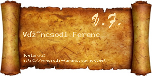 Váncsodi Ferenc névjegykártya