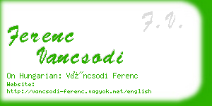 ferenc vancsodi business card